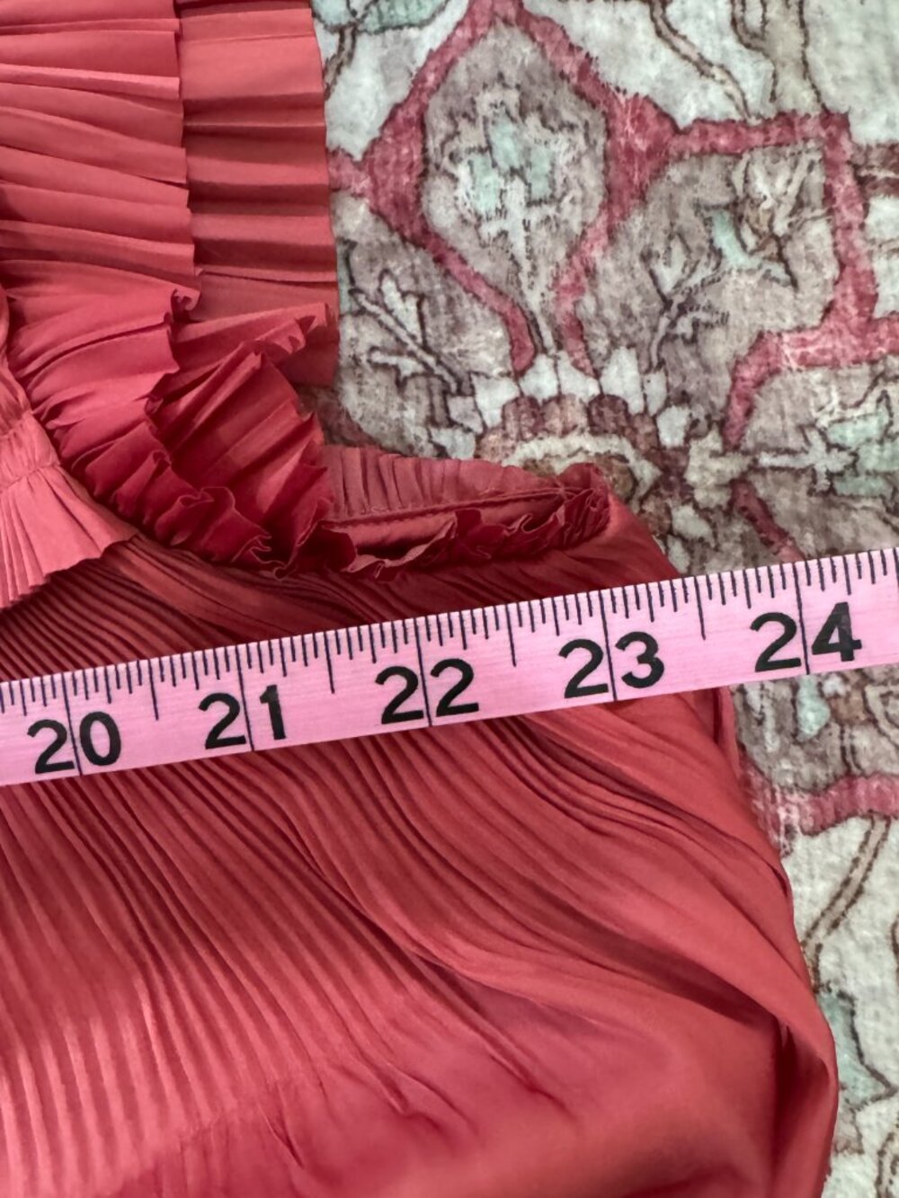 Ulla Johnson Pleated Ruffle Sleeve Blouse Size 4 Rose Terracotta V-Neck Top - Picture 7 of 8